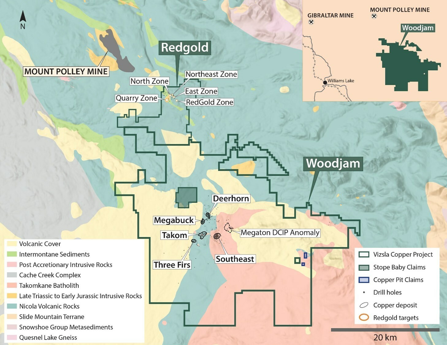 Figure 1 – Woodjam New Claims Location (CNW Group/Vizsla Copper Corp.) Figure 1 – Woodjam New Claims Location (CNW Group/Vizsla Copper Corp.)