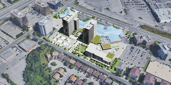 Vue aérienne des Halles d'Anjou (Groupe CNW/Office de consultation publique de Montréal)