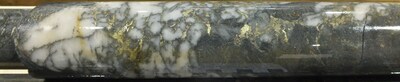 TS-24-18 899.5m – Chalcopyrite mineralization in quartz vein (CNW Group/Foran Mining Corporation)