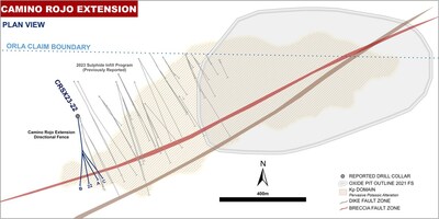 Figure 2: Plan view showing location of reported drill holes (CNW Group/Orla Mining Ltd.)