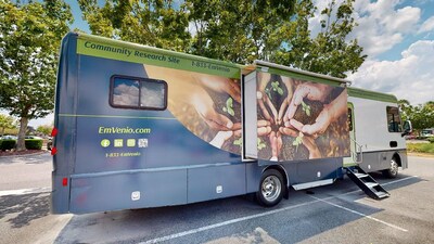 Mobile research units (MRUs) like this one have allowed EmVenio to reach deep into underserved communities and make it convenient for people of all ethnicities and backgrounds to participate in clinical research studies.