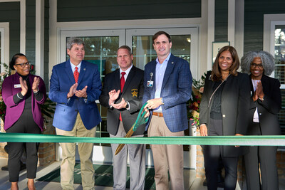 Chairman and CEO Neil L. Pruitt, Jr. (center) officially opens PruittHealth ? Crystal Coast.