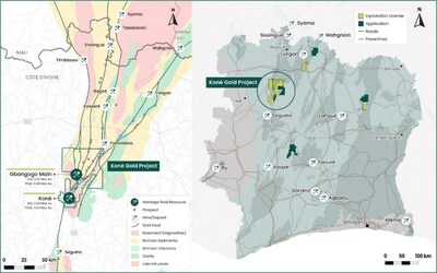 Figure 1: Kon Gold Project location (CNW Group/Montage Gold Corp)