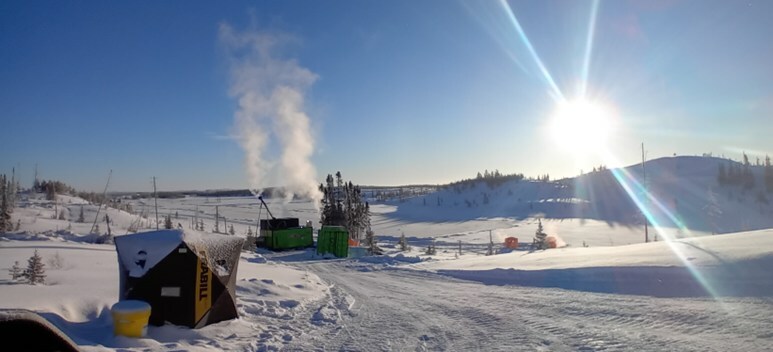 Figure 4: Road access to drill hole CV24-380 at the CV5 Spodumene Pegmatite. (CNW Group/Patriot Battery Metals Inc)