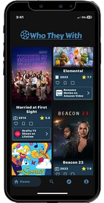 Who They With Home Page using Dark Theme