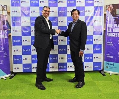 One Point One Solutions MD Akshay Chhabra signs deal with ITCube MD Anil Rajadhyaksha (PRNewsfoto/One Point One Solutions Ltd)