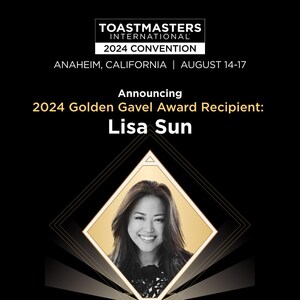 Toastmasters International Announces Lisa Sun as its 2024 Golden Gavel Recipient