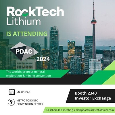 Rock Tech Lithium attending PDAC 2024 (CNW Group/Rock Tech Lithium Inc.)