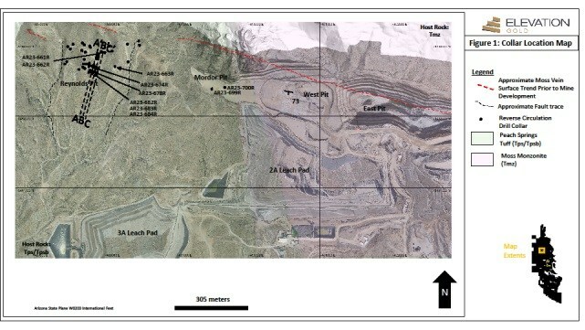 Figure 1: Collar Location Map (CNW Group/Elevation Gold Mining Corp.) Figure 1: Collar Location Map (CNW Group/Elevation Gold Mining Corp.)
