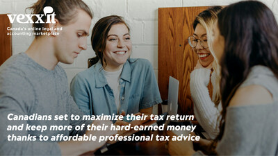 Vexxit's tax season campaign connects Canadians with CPAs, the true tax experts, trained to find all your eligible credits and deductions. Maximize your tax return and watch the deductions roll in. (CNW Group/Vexxit)