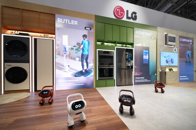 Highlighting LG Electronics’s ‘Zero Labor Home’ vision, the Zero Labor Home zone centers on LG’s ThinQ UP 2.0-compatible appliances and the groundbreaking LG Smart Home AI Agent, using cutting-edge robotic and multi-modal technologies that enable it to move, learn and comprehend in order to help free people from the burden of household chores. (PRNewsfoto/LG Electronics, Inc.)
