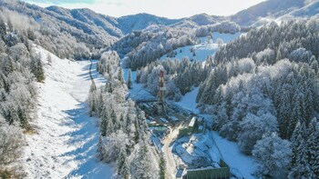 Figure 1: The RED E200 drill rig prior to well spud at the Welchau-1 location (CNW Group/MCF Energy Ltd.)