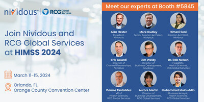 Join Nividous and RCG Global Services at HIMSS 2024.