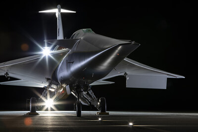 NASA’s X-59 quiet supersonic research aircraft is dramatically lit for a “glamour shot,” captured before its Jan. 12, 2024, rollout at Lockheed Martin’s Skunk Works facility in Palmdale where the airplane was constructed.