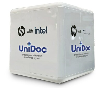 Figure 1 - UniDoc H3 Health Cube as shown at Medica Conference in Germany (CNW Group/UniDoc Health Corp.)