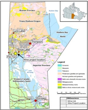 NiCAN Mobilizes Diamond Drill and Geophysical Crew to the Wine Property, Manitoba