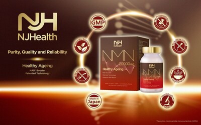 Nin Jiom announces upcoming launch of NJHealth NMN 20000mg healthy ageing supplement in Singapore.