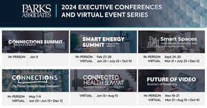 Market Research Leader Parks Associates Announces 2024 Executive Events Smart Energy Summit, Smart Spaces, CONNECTIONS™, Connected Health Summit, and Future of Video