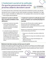 Fiche informative pour les personnes aînées et proches aidants (Groupe CNW/Coalition canadienne pour la santé mentale des personnes âgées)