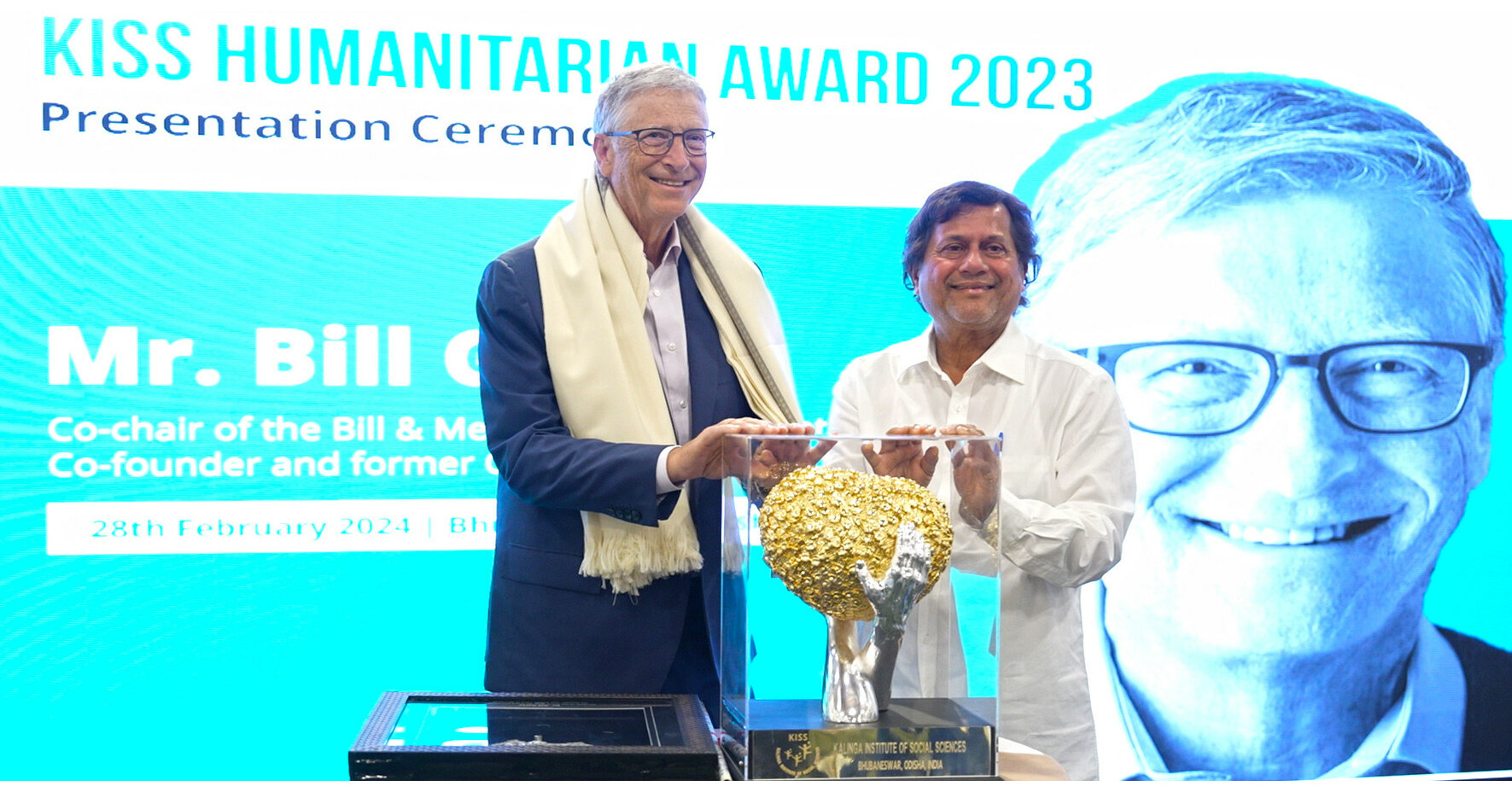 Bill Gates Receives the Prestigious KISS Humanitarian Award 2023