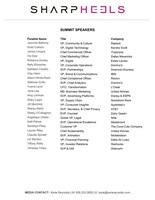 Summit Speaker List and Agenda