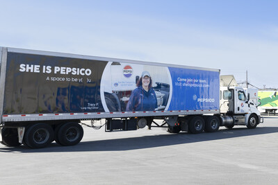 She is PepsiCo campaign expands to global markets and spotlights females succeeding in frontline careers. Photos of female drivers, mechanics and merchandisers replace PepsiCo products on high-visibility trucks.