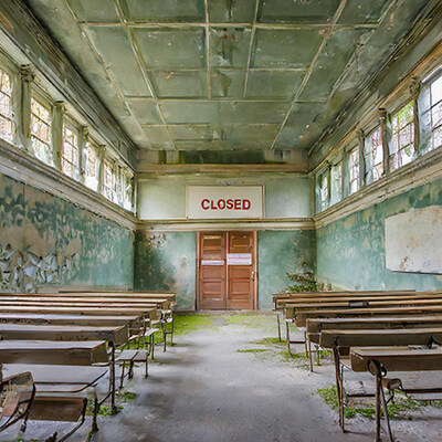 Abandoned classroom.