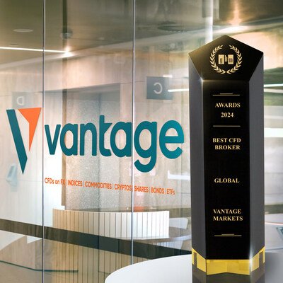 Vantage Markets conquista o cobiçado prêmio global de "Melhor Corretora de CFD" em 2024 (PRNewsfoto/Vantage)