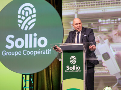 The Chief Executive Officer of Sollio Cooperative Group at the 102nd Annual General Meeting. (CNW Group/Sollio Cooperative Group)