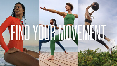 Athleta unveils a new, multi-chapter brand campaign, Find Your Movement, a rally cry of Athleta’s values, purpose, and role in this world – championing and celebrating the power and joy of movement, in any form.