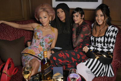 Tina Leung, Olivier Rousteing, Taylor Hill, and Ashley Park (PRNewsfoto/Johnnie Walker)