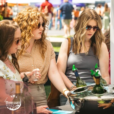 Women enjoying wine at the Chattanooga festival