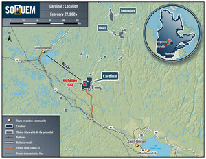 SOQUEM Announces New Drill Results for its Cardinal Property, Confirming the Presence of a Magmatic Nickel-Copper System