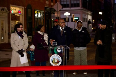 Marcus T. Randolph, President and CEO of Invest Newark, introduces the grantees of Invest Newark's Retail Reactivation Initiative. Photo Credit: City of Newark