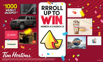 Tim Hortons annual Roll Up To Win® returns March 4 with bigger prizes for its 60th anniversary, including an SUV, vacation packages, free Tim Hortons products and more.