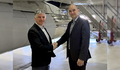 Photo caption: Gilles Valiquette, President, Director of Maintenance, Techni-Air 2000 Inc.; and David Thibes, Vice President & Chief Operating Officer of Argo MRT Americas (CNW Group/Argo MRT Americas)