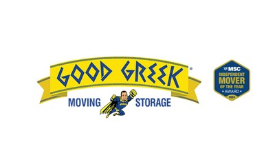 Good Greek Moving & Storage Logo with Mover of the Year Seal