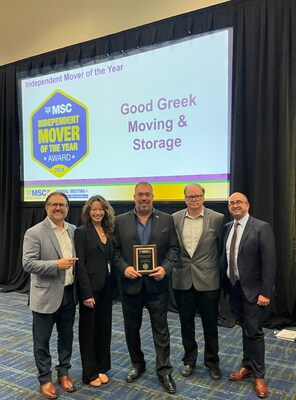 Good Greek Moving & Storage Founder and CEO Spero Georgedakis (2nd from Right ) Receives Mover of the Year Award from Executive Director Ryan Bowley and The ATA Moving & Storage Conference Executive Committee