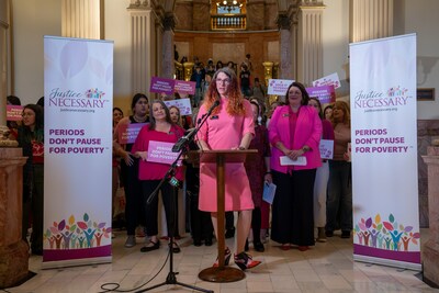 Representative Brianna Titone (HD 27, Jefferson) Addresses Supporters Prior to Colorado Legislature Advancing “Free Menstrual Products To Students” Bill Out of the House Education Committee