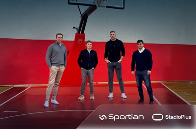 Jon Fatalevich, CEO & co-founder of StadioPlus; Alejandro Scannapieco, CEO at Sportian; Luis Scola, co-founder of StadioPlus; Álvaro Diaz Aguirre, VP Head of Sales & Marketing at Sportian