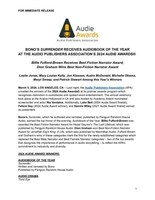 Audio Publishers Association Announces 2024 Audie Award Winners