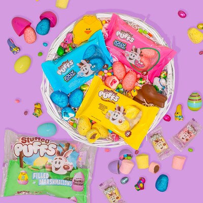 "Partnering with The Hershey Company to incorporate the JOLLY RANCHER brand and flavors with our brand has allowed us to craft an incredibly fun Easter treat," said Michael Tierney, CEO of Stuffed Puffs. "The Sour Blue Raspberry and Sour Watermelon flavors add a playful, sour punch to our beloved marshmallows."