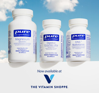 Available through healthcare professionals and certain eCommerce channels, Pure Encapsulations is now available at retail in The Vitamin Shoppe stores nationwide.
