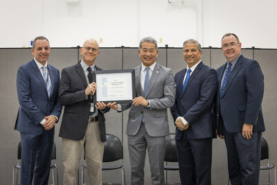 From left: Honda Aircraft Company Customer Service Division Director Luis Jimenez, FAASTeam Program Manager Tim Haley, Honda Aircraft Company President & CEO Hideto Yamasaki, Honda Aircraft Company Chief Commercial Officer & Senior Vice President Amod Kelkar, and FAASTeam Program Manager Dan Kelly