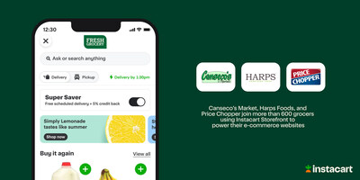 Canseco's Market, Harps Foods and Price Chopper join more than 600 grocers using Instacart Storefront to power their e-commerce websites