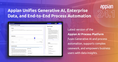 Latest version of the Appian Platform introduces the new generative AI prompt builder AI skill, Case Management Studio, and Data Fabric Analytics.