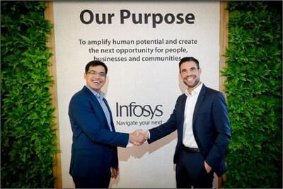 Sumit Virmani, Executive Vice President & Global Chief Marketing Officer, Infosys, along with Daniele Sano, Chief Business Officer, ATP, in Vienna.