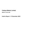 Catalyst Metals Ltd. Interim Report - 31 December 2023 (CNW Group/Catalyst Metals LTD.)