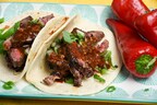 Pictured are tacos topped with salsa macha made with our Salsa Macha Seasoning from the new collection.
