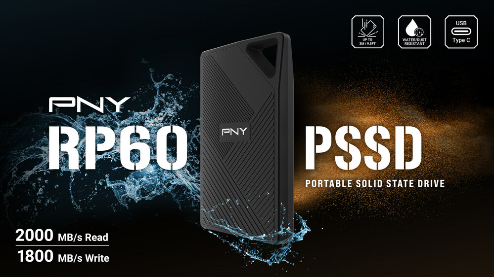 Image: PNY® RP60 Portable SSD with USB 3.2 Gen 2x2 Type-C